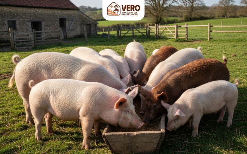 Đàn heo có sự chênh lệch về trọng lượng rõ ràng