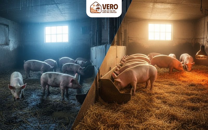 Có sự chênh lệch về ánh sáng, nhiệt độ, độ ẩm